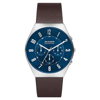 Skagen Herren Uhr Chronograph Armbanduhr Grenen Leder SKW6842