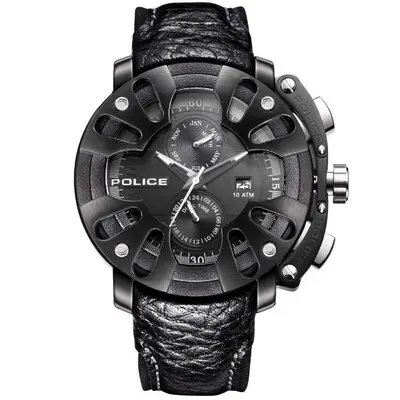 Police Herren Uhr Armbanduhr Leder Analog PROTECTOR PL.13806JSB/02B