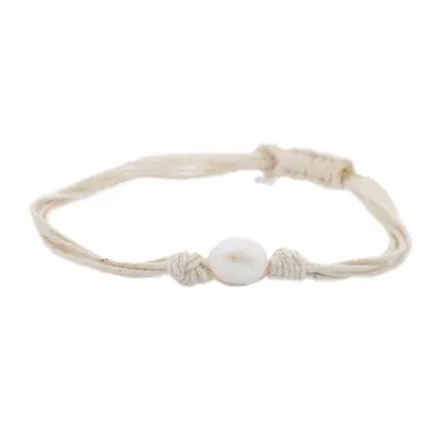 Misaki Damen Armband weiß Textil Perle QCUBWAVE NEU