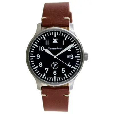 Aristo Herren Messerschmitt Uhr Fliegeruhr ME-6332BLVIN Leder
