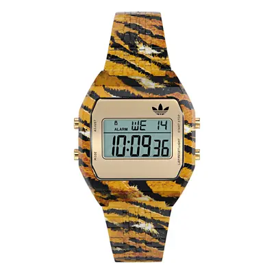 Adidas Unisex Uhr DIGITAL TWO Edelstahl schwarz-gold AOST26033