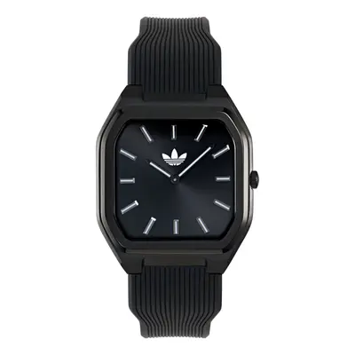 Adidas Unisex Uhr CITY TECH SQUARE Silikon schwarz AOFH26514