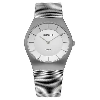 Bering Unisex Uhr Armbanduhr Titan Slim Classic - 11935-000 Meshband