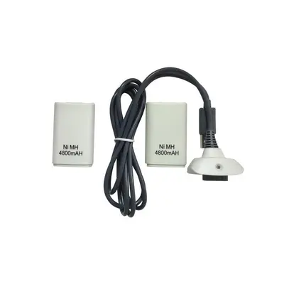 2 Stück 4800mAh Akku mit Ladekabel für Xbox 360 Gamepad Wiederaufladbar Batterie