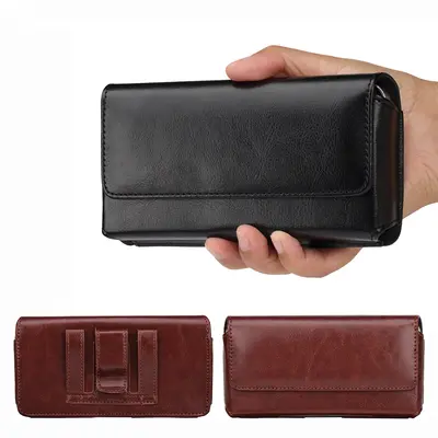 Universell Leder Handy Gürteltasche Holster für iPhone Smartphone Schutzhüllen