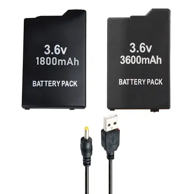 1800mAh/3600mAh Wiederaufladbarer Akku+Kabel für Sony PSP 1000 PSP-110 Batterie