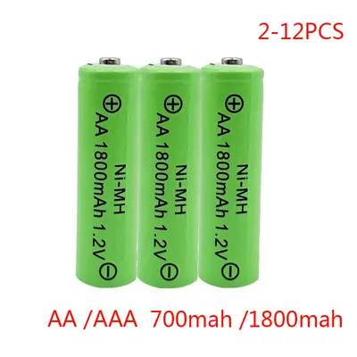 2-12X NiMH/Ni-Cd AA /AAA Wiederaufladbare Batterie Akkus 1.2V 700mah 1800mah