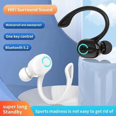 TWS Kabellos Bluetooth 5.2 Kopfhörer Ohrhörer Wasserdichtes Headset mit Mikrofon