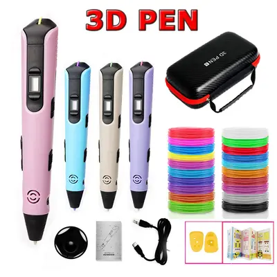 Neu Kinder DIY 3D Druckstift mit PLA Filament+Tasche Set Geburtstag Geschenk