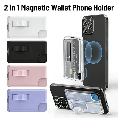 2in1 Magnetisch Geldbörse Griff Handy Karte Halter für iPhone Hüllen Universell