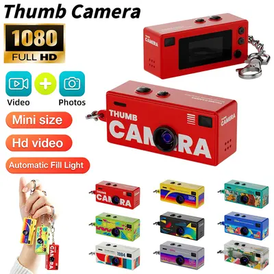 1080p Mini Digitalkamera 0,96 Zoll Retro Daumenkamera mit Fülllicht Camcorder