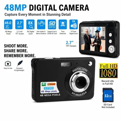 48MP HD Digitalkamera Wiederaufladbar Unterstützt SD Kart Kinderkamera Geschenk