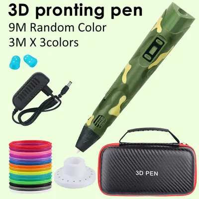 Neu Kinder 3D Druck Stift DIY 3D Stift PLA Filament Geschenk mit Netzteil Tasche