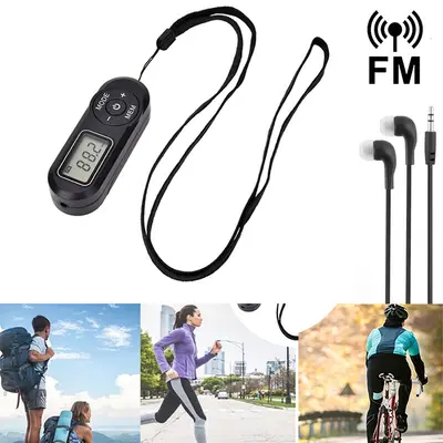 Mini FM Radio LCD Display Taschenradio Transistor mit Kopfhörer Tragbar