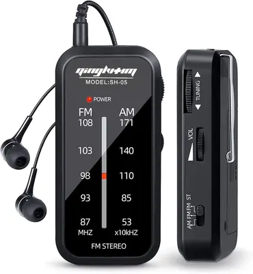Pocket Walkman Tragbar AM FM Radio Stereo Mini Radio Musik Player mit Kopfhörer