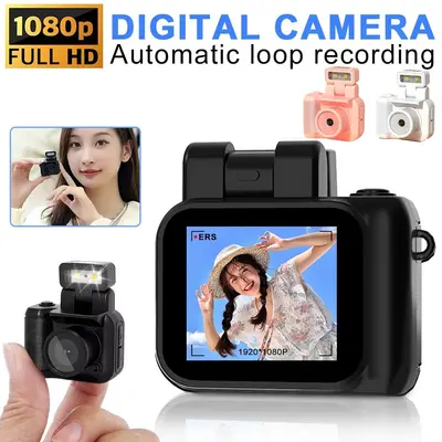 Tragbare Mini DigitalKamera HD 1080P Kompakt Videorekorder mit lampe Ladestation