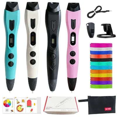 Kinder 3D Druckstift LCD Display mit 24/50/100m PLA Filament Set DIY Geschenk