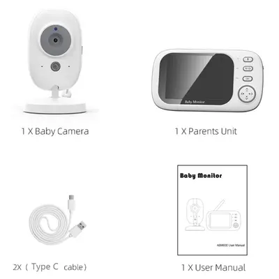 2,4 GHz 3,5 Zoll Video Babyphone Zwei Wege Audio Nachtsicht Überwachungskamera