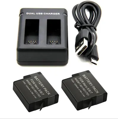 2000mAh Action kamera Ladegerät für GoPro Hero 5 6 7 AHDBT 501 701 801