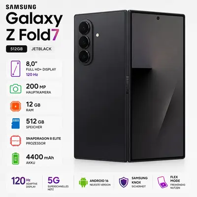 Samsung Galaxy Z Fold7 512GB Jetblack - Sehr Gut -