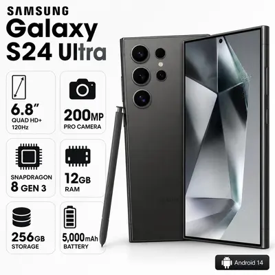 Samsung Galaxy S24 Ultra - 256GB - Titanium Black (Ohne Simlock) - Sehr Gut -