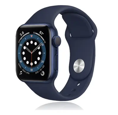 Apple Watch Series 6 Blau Aluminium 44mm Sportarmband Dunkelmarine - Sehr Gut -