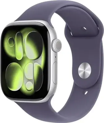 Apple Watch Series 11 5G 42mm Aluminium Silver Sport Band Purple Fog S/M - NEU -