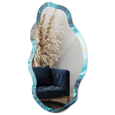 Ganzkörperspiegel Schlafzimmer Flur Wandmontage Motivrand Abstrakte Welle