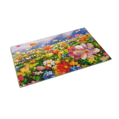 Türmatte Bedruckte Fußmatte Schmutzmatte Anti-Rutsch 3 Größen - Wiese Blumen