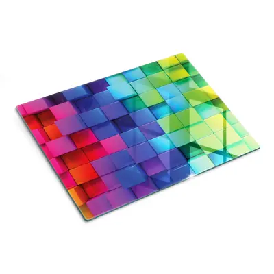 Schneideplatte aus Glas Küche Gehärtetes Glas Arbeitsplatte 3D-Würfel 40x30 cm