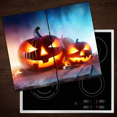 Herdabdeckplatten aus Glas Spritzschutz Halloween-Kürbisse - 2x30x52 cm