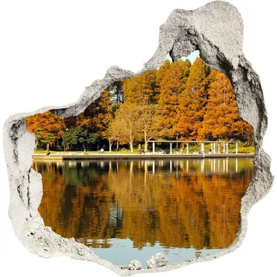 Klebefolie für die Wand Aufkleber Wandbild Motiv Dekoration 75x75 cm Wald am See