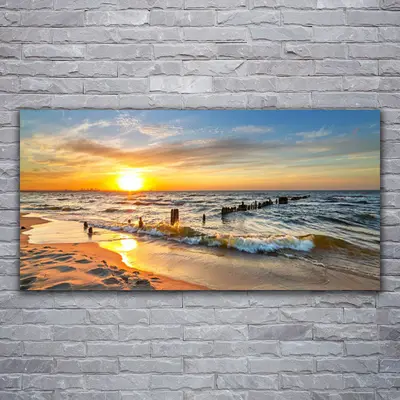 Leinwand-Bilder Wandbild Canvas Kunstdruck 120x60 Sonne Meer Strand Landschaft
