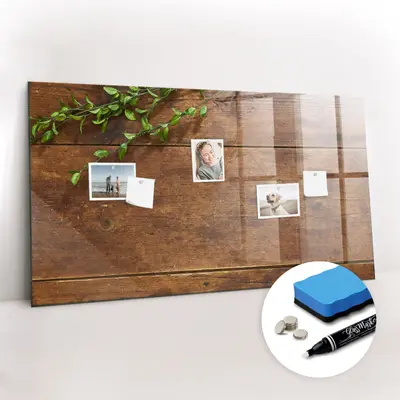 Große Magnettafel Memoboard Büro Zuhause mit Zubehör Rustikales Holz 120x60 cm