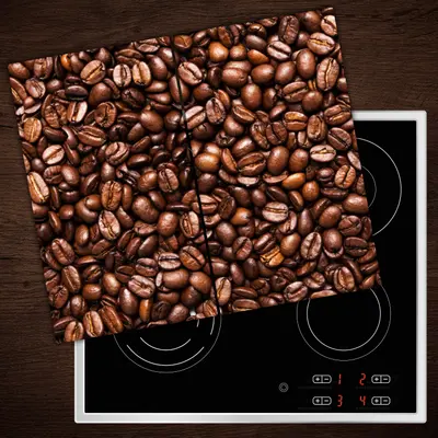 Herdabdeckplatten aus Glas Spritzschutz Kaffeebohnen - 2x30x52 cm