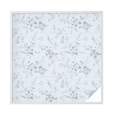 Fensterfolie Milchglas selbstklebend mit klassische blaue Blumen für Schutz