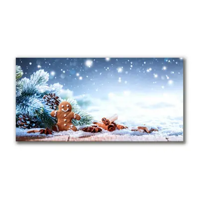 Tulup Leinwandbild 100x50cm Photo Leinwand Canvas - Lebkuchen Weihnachtsschnee