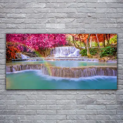 Leinwand-Bilder Wandbild Canvas Kunstdruck 120x60 Wasserfall Natur