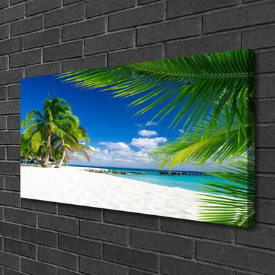 Leinwand-Bilder 100x50 Wandbild Canvas Kunstdruck Strand Palmen Landschaft