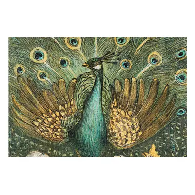Moderne Vlies Fototapete für Stilvolle Einrichtung Majestätischer Pfau Grün