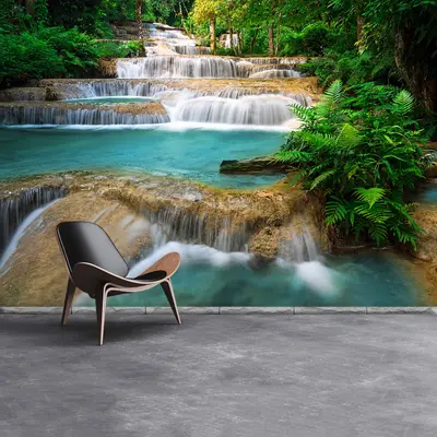 Vlies-Fototapete Fototapeten Tapete aus Vlies Poster Foto Wasserfall Thailand