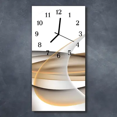 Tulup Glasuhr Wanduhr Küchenuhr Echt-Glas 30x60 Abstrakt Mehrfarbig