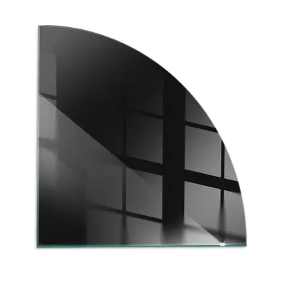 Funkenschutz Glas Funkenplatte Farbe Dunkler Graphit Viertelkreis 100 x 100 cm
