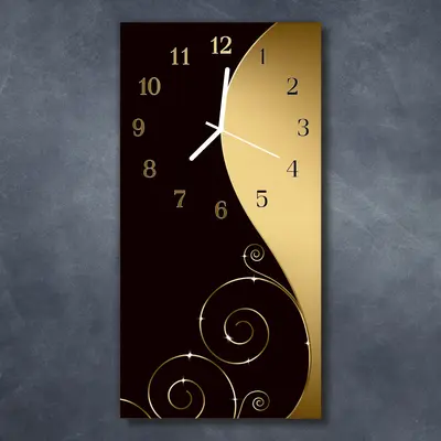 Tulup Glasuhr Wanduhr Küchenuhr Echt-Glas 30x60 Muster Mehrfarbig