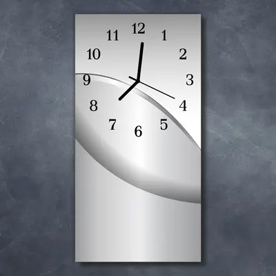 Tulup Glasuhr Wanduhr Küchenuhr Echt-Glas 30x60 Muster Grau