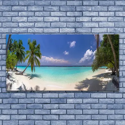 Leinwand-Bilder Wandbild Leinwandbild 140x70 Meer Strand Palmen Landschaft