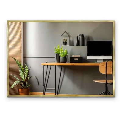 Großer Rechteckiger Wandspiegel mit Rahmen Ganzkörperspiegel Wohnzimmer 100x70cm
