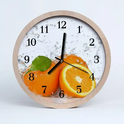 Tulup Holzuhr 25fi cm Wanduhr Küchenuhr - Orangen Küche