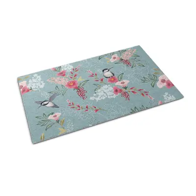 Türmatte Bedruckte Fußmatte Schmutzmatte Anti-Rutsch 3 Größen - Vögel Blumen