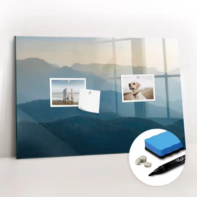 Glas Memoboard beschreibbar mit Magneten Set Landschaft Abstraktion 60x40 cm